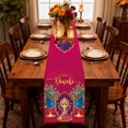 thumbnail image 1 of MKDER-Happy Diwali Table Runner, Deepavali Rangoli Diya Table Cloth Runner 70.9" x 13.8", Durable Polyester Festival of Lights Table Decoration for Hindu India Festival Kitchen Dining Supplies, 1 of 4