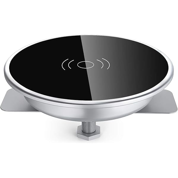 HAYAN Embed in Desk Wireless Charger,15W Fast Charging Pad Phone Charger,Hidden Desk Grommet Qi Charging Station Compatible with iPhone 16/15/14/13/12/11/11 Pro/8/Xs Max/XR/Galaxy S22/S21/S20