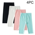 thumbnail image 2 of ZACPNCV 4 Pieces Girls Capris Leggings Crop Summer Leggings for School Wearing Multicolor 6-7 Years, 2 of 9