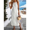 thumbnail image 6 of Womens White Sleeveless Maxi Dress Casual Vacation Long Boho Gown, 6 of 8