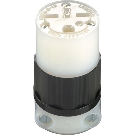 Leviton Grounding Connector Nylon Indust. 15 Amp 2 Pole, 3 W Nema 6 - 15 R Csa B/W Bg