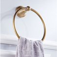 thumbnail image 3 of Toallero redondo de acero montado en la pared para baño o cocina, toallero dorado, accesorios de baño de ducha, 16 cm, acabado en latón antiguo, 3 of 5