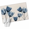thumbnail image 2 of Blue Spring Floral Bathroom Mats 2x3 FT, Non Slip Small Kitchen Mat, Tulip Summer Botanical Washable Soft Backed Front Door Throw Rugs Non-Shedding Indoor Outdoor Doormat for Entryway Sink, 2 of 8