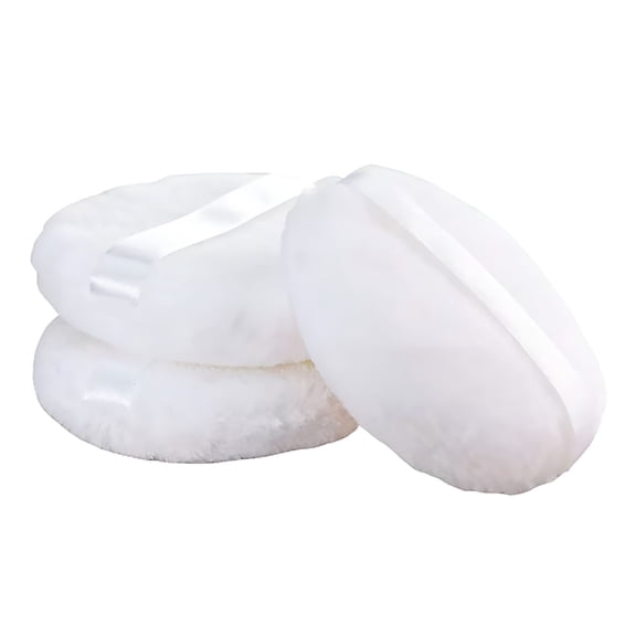 ACDANC 2026 New Puff Body Powder Ultra Soft Large Round Smooth Application Puff with Ribbon Handle,3X Powder Puff Makeup Puff White