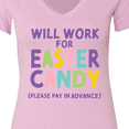 thumbnail image 4 of Inktastic Will Work for Easter Candy Please Pay in Advance Women's V-Neck T-Shirt, 4 of 5