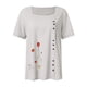 thumbnail image 4 of Camisas de Manga Corta para las Mujeres Blusa Suelta de Impresión de Flores de Verano, Camisa para el Hogar Y el Uso Diario, 4 of 5