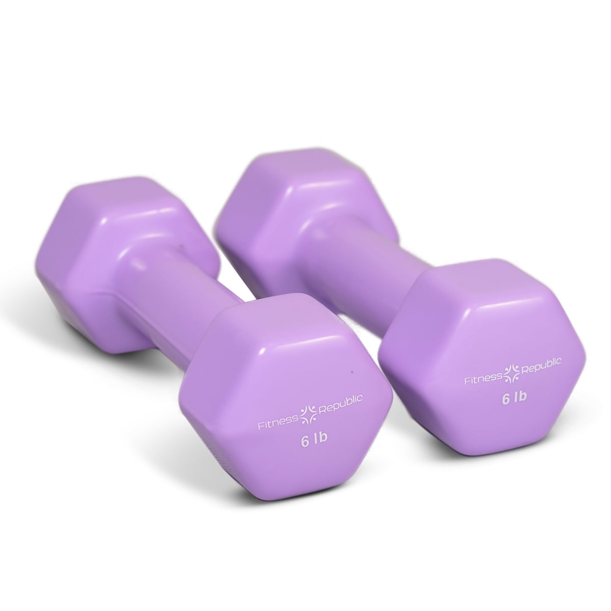 Fitness Republic Vinyl Hex Dumbbells 6 lbs Set (Vinyl Weights