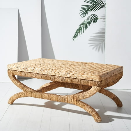 SAFAVIEH Couture Caycee Coastal Water Hyacinth Coffee Table, Natural