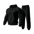 thumbnail image 4 of Mens Sweat Suits Fall Winter Casual Hoodie and Sweatpants Set Solid Long Sleeve Pullover Top Lounge 2 Piece Outfit, 4 of 5