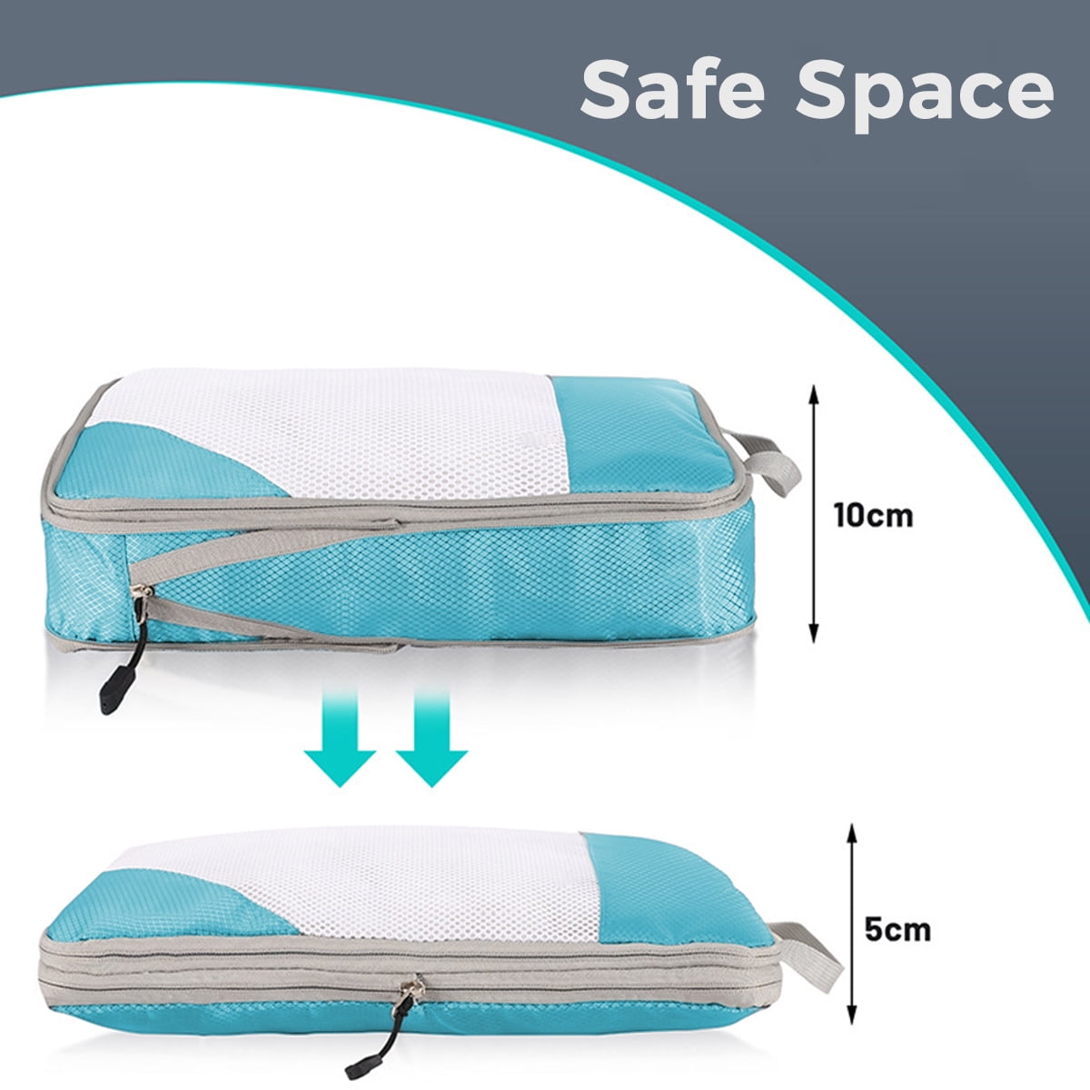 AUXDIQ 4 PCS Compression Packing Cubes Travel Luggage Organizer Bags Set Packing Organizers Compression Suitcase Bag Travel Essential Bag