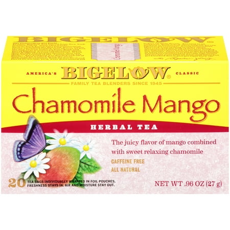 (4 Pack) Bigelow, Chamomile Mango, Tea Bags, 20