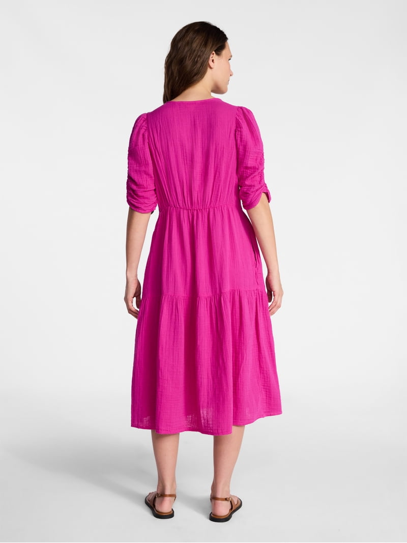 knee length dresses for ladies Veronica Beard Charissa Stretch-Cotton Midi Dress | Black