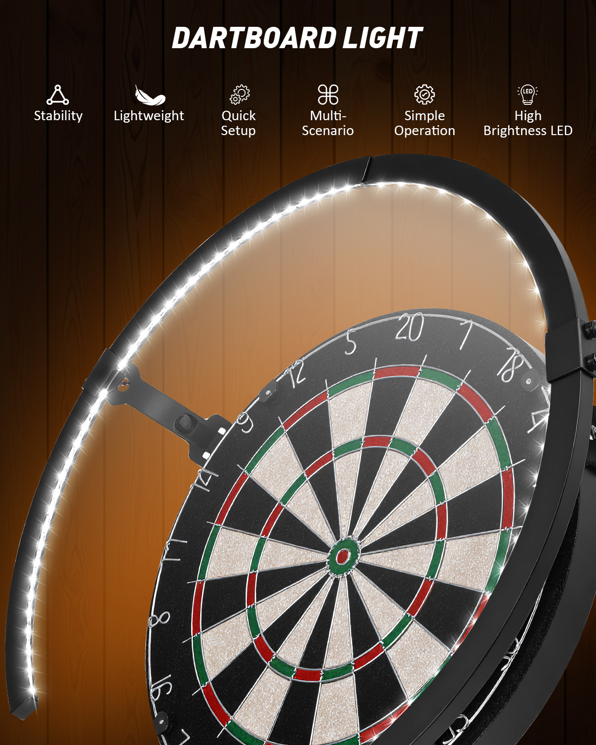 Yirinatek Darts LED Dartboard Light - Dart Board Lighting for The Board