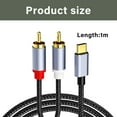 thumbnail image 2 of Gold plateds Type C to 2RCA Cable AUXes Sound Cable Type C to 2RCA Male Adapter Splitter for TVs Boxes Video Amplifiers, 2 of 6
