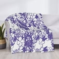 thumbnail image 6 of YFYANG Lightweight Warm Flannel Blanket, Purple Floral Line Doodle Throw Blanket for Bed, Sofa, Travel, Camping, 40"x30", 6 of 7