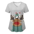 thumbnail image 1 of Tops de Enfermería de Navidad para mujer, uniforme de trabajo, Blusa de manga corta con cuello en V, ropa de enfermería, uniforme de túnica para enfermeras, 1 of 5