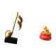 thumbnail image 5 of Escultura De Nota Musical Y Figura De Bolsa De Dinero En Resina. Adorno Creativo De Mesa, Centro De Mesa Artesanal Para Escritorio, Chimenea, Dormitorio O Como Regalo De Inauguración., 5 of 8