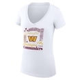 thumbnail image 2 of Women's G-III 4Her by Carl Banks  White Washington Commanders Super-Slim Fit Lightweight Collage Team V-Neck T-Shirt, 2 of 3
