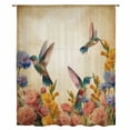 thumbnail image 2 of Vintage Hummingbirds Sheer Curtains 54" Long for Bedroom, Spring Farmhouse Country Flowers Light Filtering Privacy Drapes, Breathable Semi Sheer Window Treatment for Bathroom Dining Room Kitchen, 2 of 9