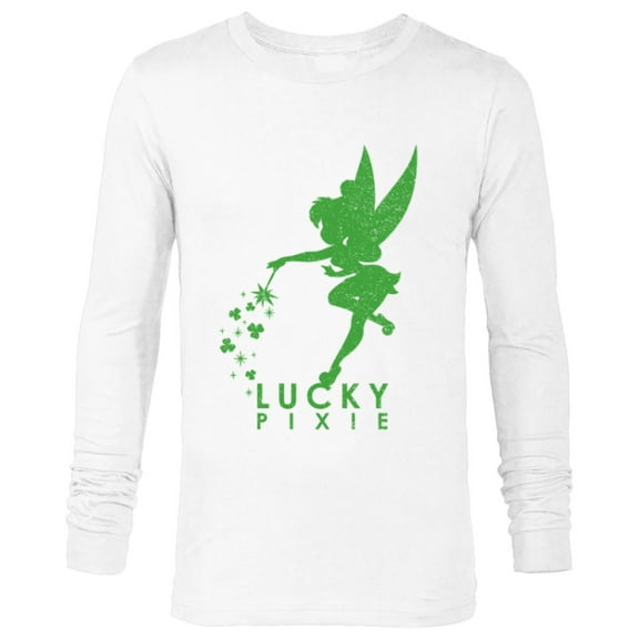 Disney Tinker Bell Lucky Pixie St. Patrick's Day - Long Sleeve T-Shirt for Men - Customized-White