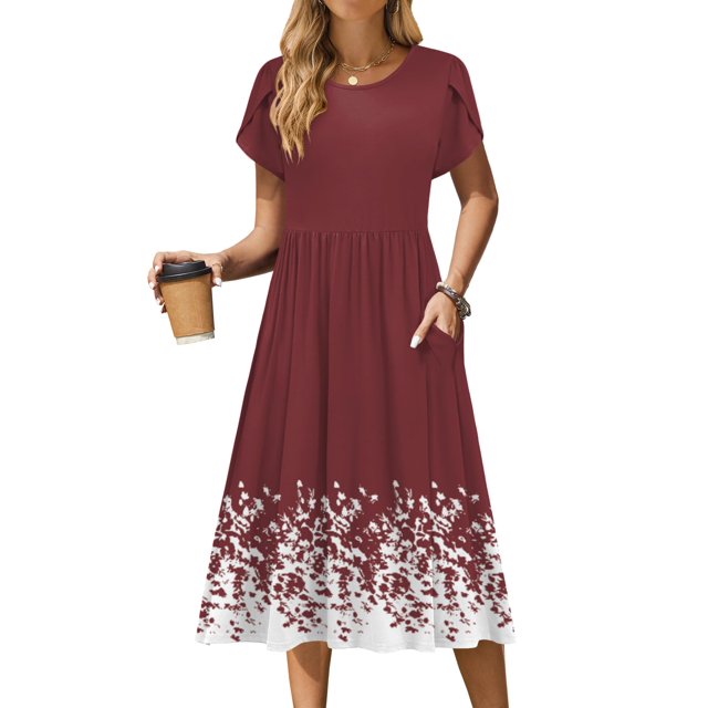Vestido Zeagoo Beach para mujer, camisa casual con bolsillos, color negro