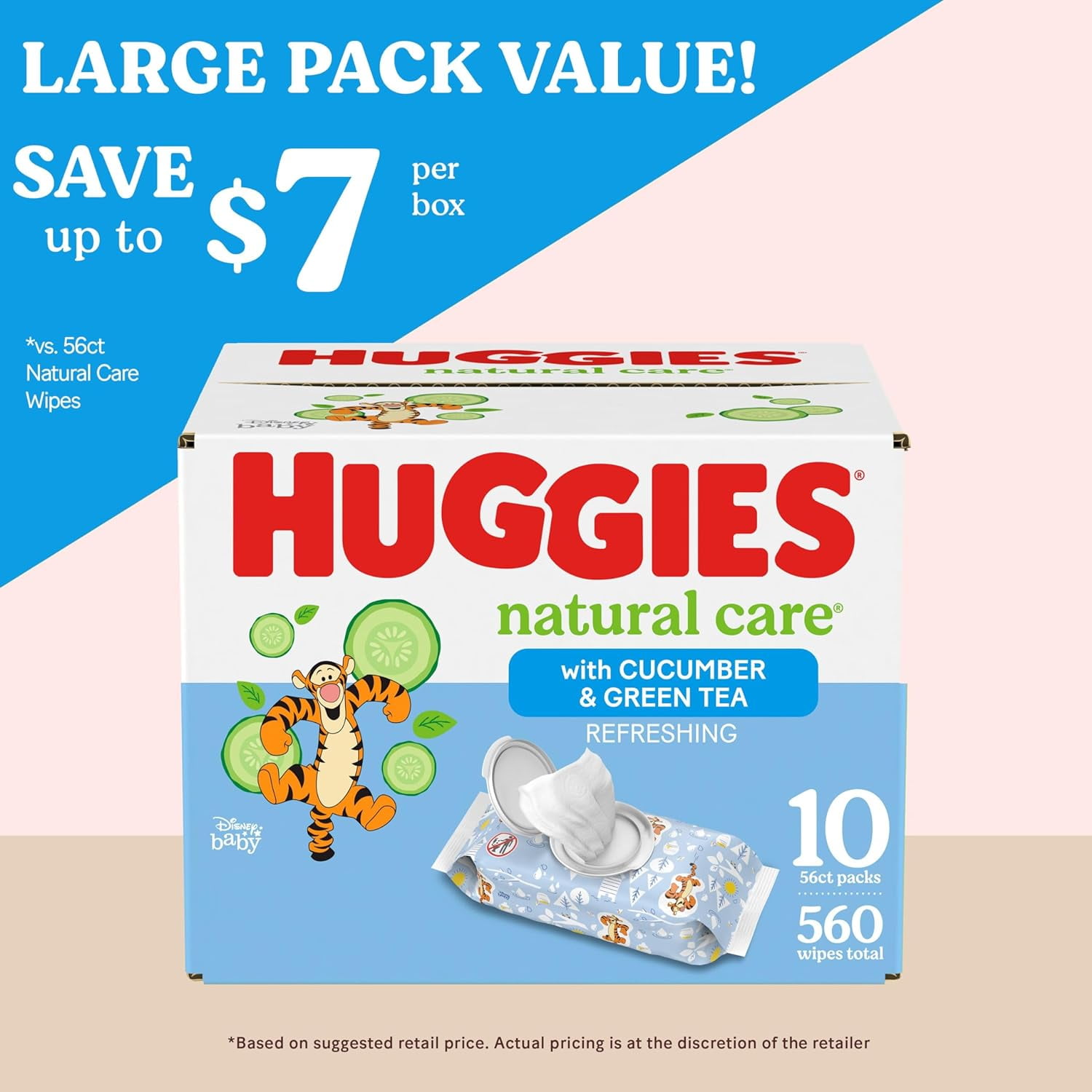 Huggies Skin Essentials Baby Wipes, 10 Flip Top Packs 560 Wipes Total