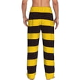 thumbnail image 3 of Picia Bee Stripe Mens Soft Woven Cotton Elastic Waistband Sleep Pajama Pant Lounge Sleep Pant With Pockets And Drawstring-Medium, 3 of 9