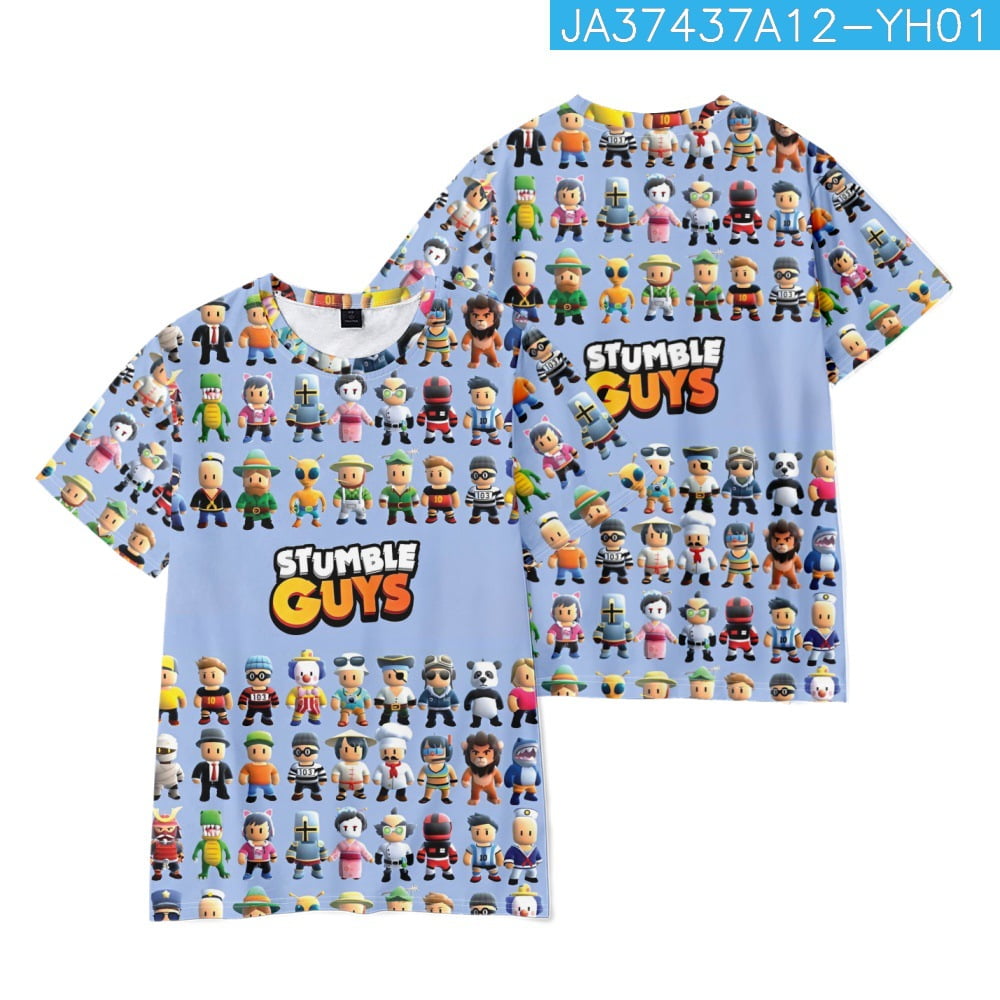 Stumble Guys T-shirt Casual Short Sleeve Crewneck Kids t Shirt