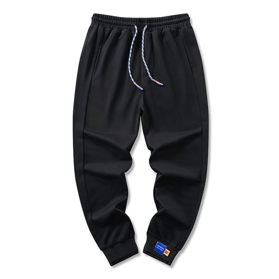 JTieacloth Mens Casual Sweatpants Mens Solid Sports Leisure Trousers Fitness Loose Running Training Leg Guard Pants Trousers Ninth Pants Black