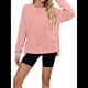 thumbnail image 1 of Sudadera Informal de Cuello Redondo para Mujer, Holgada, Suave y de Larga Rosa M, 1 of 10