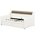 thumbnail image 6 of White Twin Daybed With Drawer Compartments, Led Lights, Charging Station & Solid Frame Storage Drawers, In Elegant, 6 of 7