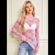 thumbnail image 5 of Blusa de Larga con Encaje Floral de para Mujer, Blusa Interior Transparente con , Cuello Redondo, Informal, Transparente. Rosa M, 5 of 7