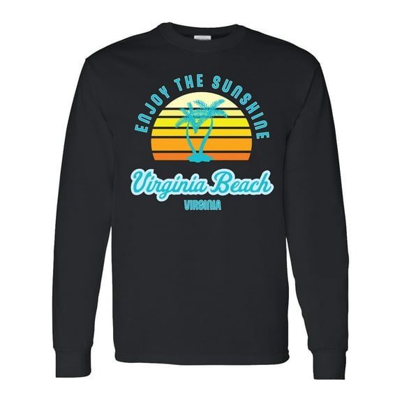 Inktastic Summer Enjoy the Sunshine Virginia Beach Virginia in Blue Long Sleeve T-Shirt
