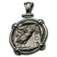 thumbnail image 3 of Attica, Athens AR Tetradrachm Owl (440-404 BC) w/ Sterling Bezel, 3 of 3