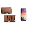 thumbnail image 1 of Holster and Screen Protector Bundle for Nokia C200: Coin Card Wallet Belt Pouch Case (Brown) and (2-Pack) Tempered Glass Shield, 1 of 9