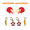 golden yellow | red, variant on University of Southern California Spirit Earring Stack golden yellow | red