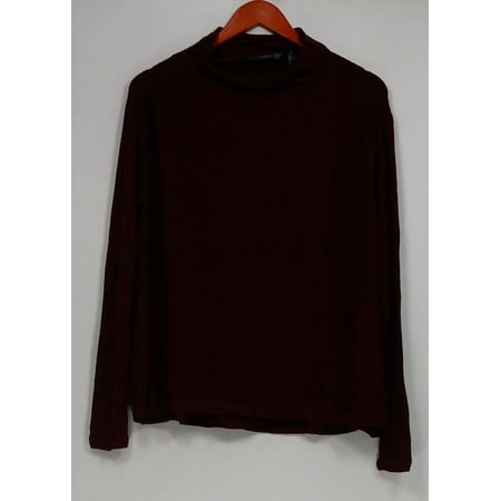 - Anybody Sz XXS Ribbed Brushed Hacci Knit Funnel Neck Sweater Brick Red A297306