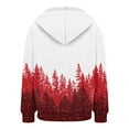 thumbnail image 6 of felwors Christmas Zip Up Hoodie Women Reindeer Snowflake Hooded Sweatshirts Drawstring Jacket With Pockets Casual Tops Wine, S, 6 of 7