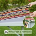 thumbnail image 6 of Pioneer Flower Floral Print Pattern Square Fitted Tablecloth with Elastic Edge,Square Table Cover,Washable Elastic Table Cover for Home Kitchen Party Decor 34"x34", 6 of 6