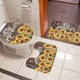 thumbnail image 5 of Vintage Sunflower Bathroom Rugs Set Hello Summer Floral Wood Grain Non Slip Absorbent Soft Bath Mats 3 Piece Set with Bathroom Rug, U-Shaped Floor Mat, Toilet Seat Cover Large Size, 5 of 9