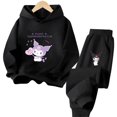 thumbnail image 5 of Conjunto de sudadera con capucha Kuromi para niños, linda sudadera con estampado de dibujos animados de anime, ropa gruesa y cálida de manga larga para niñas de Hello Kitty, 5 of 5