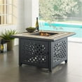 thumbnail image 2 of Crosley Furniture Tucson 40"Metal Square Stone Top Patio Fire Pit in Black/Brown, 2 of 7