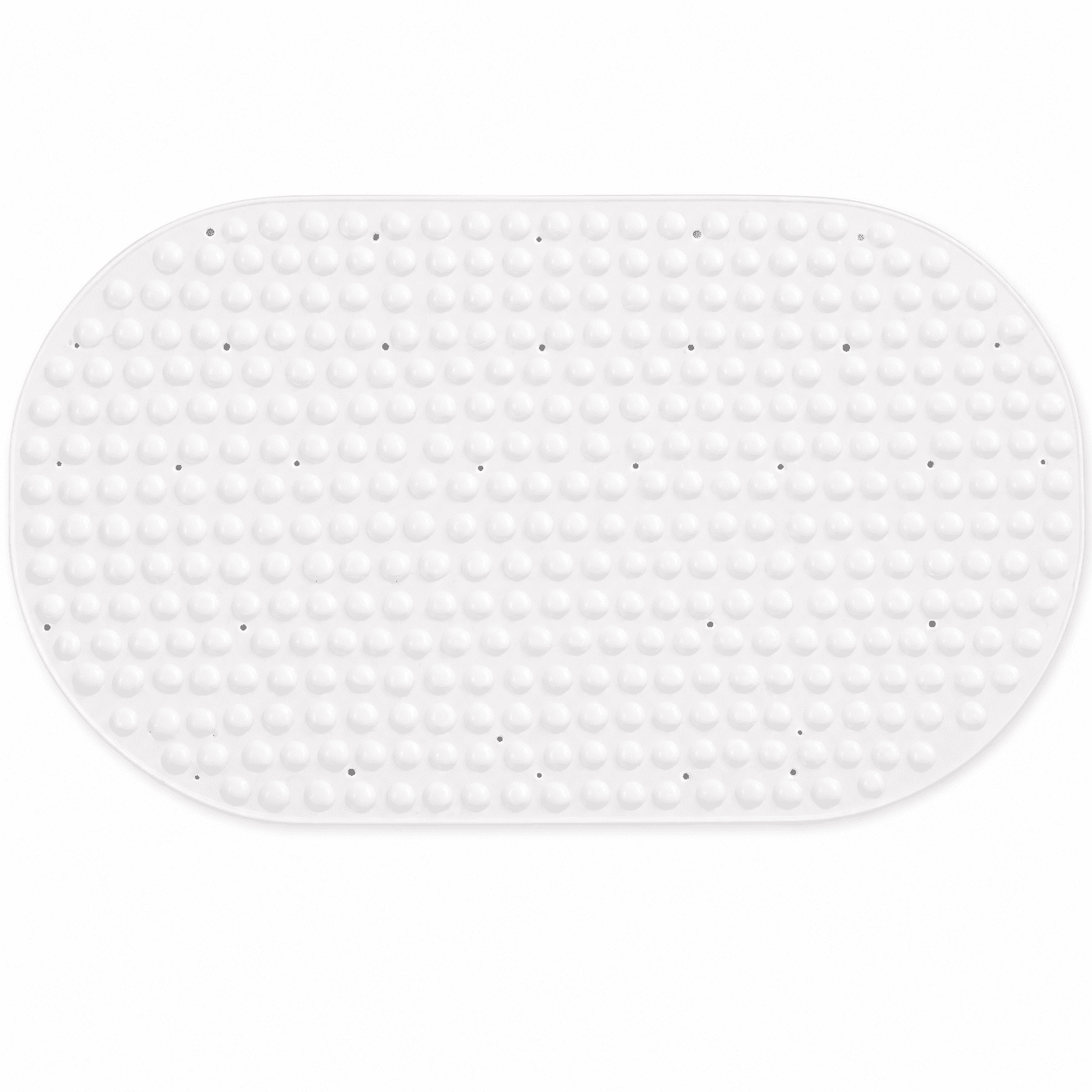 Dependable Industries White Non-Slip Bathtub Mat with Suction Cups, 27" x 15"