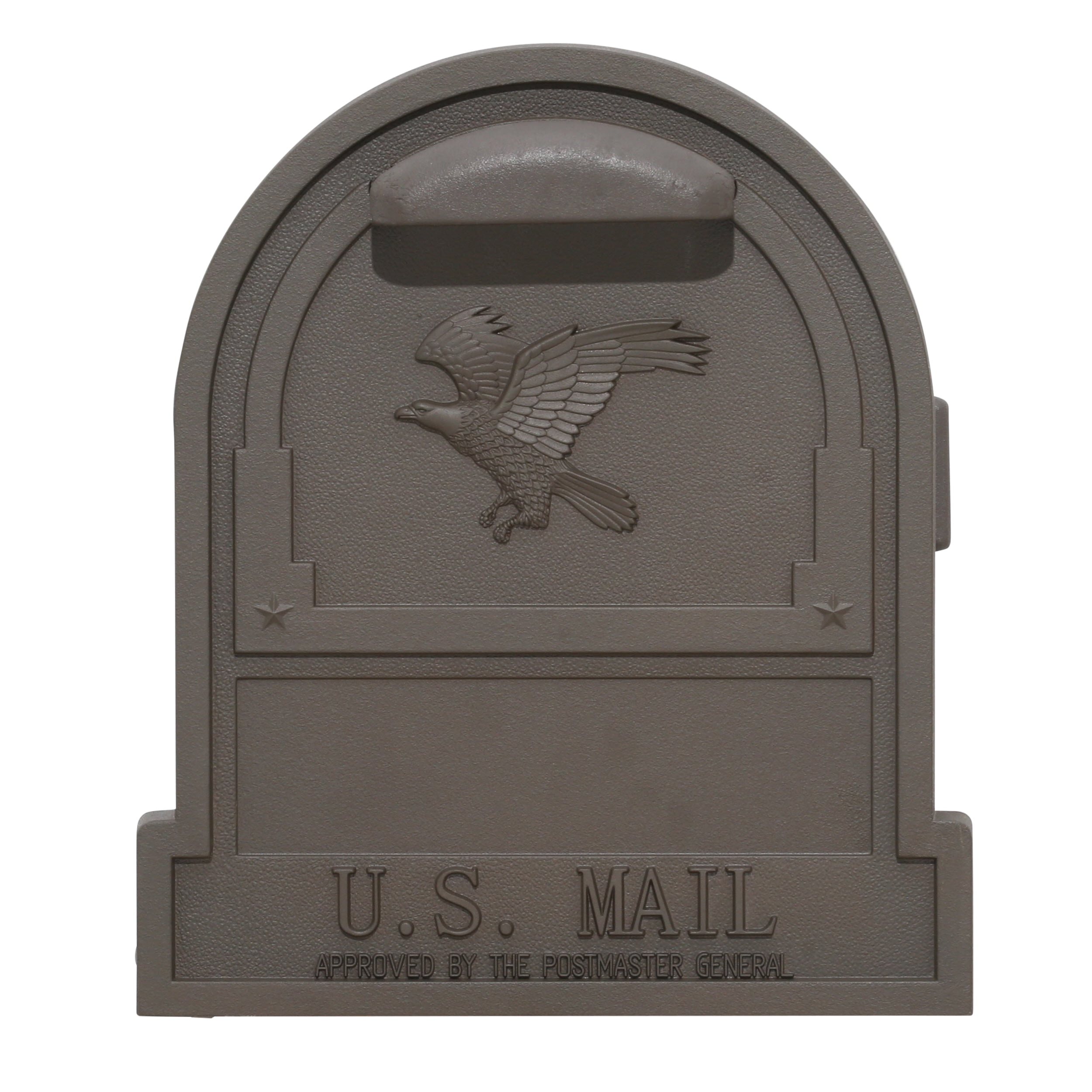 Architectural Mailboxes Arlington Galvanized Steel, Large, Post-Mount Mailbox in Textured Bronze