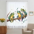 thumbnail image 3 of Watercolor Frog Sheer Curtains 96 Inches Long, Spring Summer Tropical Animals Rustic Light Filering Curtains, Privacy Drapes Simi Floor to Veiling Curtain for Living Room Bedroom Window Treatment, 3 of 9