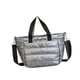 thumbnail image 3 of Bolso bandolera acolchado de algodón, bolso de nailon, ligero, moderno e informal. Gris, 3 of 8