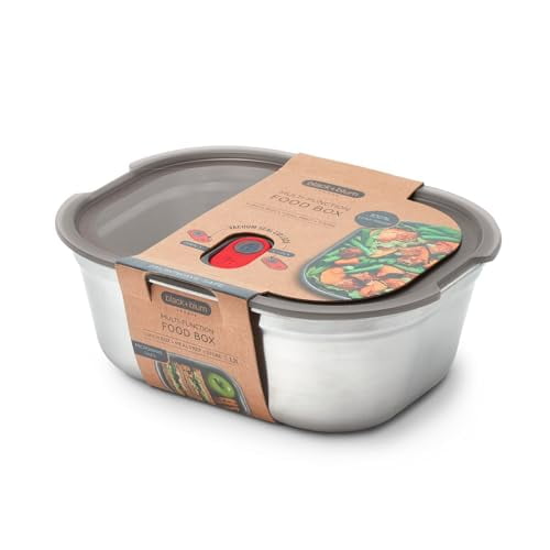 BLACK + BLUM Microwavable Stainless Steel Lunch Box | Multi-Function, Vacuum Sealed Container for Healthy Food | Portable and Stackable Food Storage for Office and Outdoor | 40 oz / 1200 ml