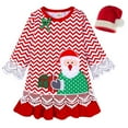 thumbnail image 1 of Toddler Girls Christmas Bowknot Princess Dress Long Sleeve Casual Party Xmas Dress, 1 of 7