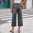 thumbnail image 7 of Denim Capris Pants for Women Casual Baggy Drawstring Wide Leg Capri Jeans Comfy Elastic Waist Jean Pedal Pushers 2026,L, 7 of 7