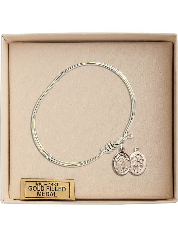Bonyak Jewelry Oval Eye Hook Bangle Bracelet w/St Sebastian/Tennis in Gold-Filled Bonyak Jewelry Oval Eye Hook Bangle Bracelet w/St Sebastian/Tennis in Gold-Filled